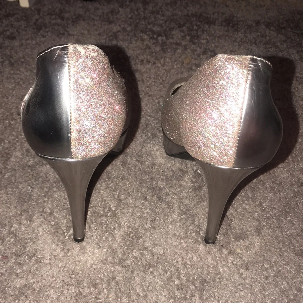 Marc Fisher glittery peep toe heels